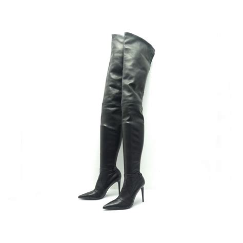 chaussures chanel bottes cuissardes g33042 40.5 en.